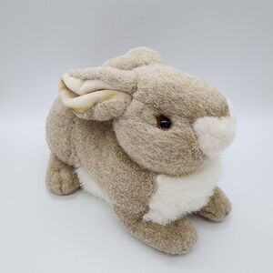 Chosun Realistic Bunny Rabbit Plush 12" Beige Fur Hard Eyes Stuffed Animal Toy